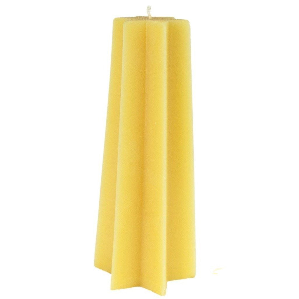 Beeswax Tapered  Star Pillar Candle - 6 Point - Candlestock.com