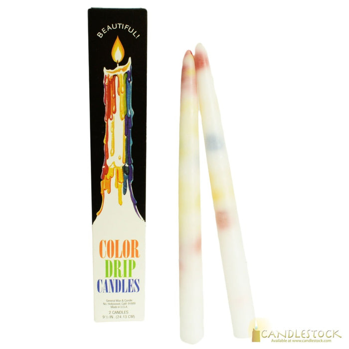 Drip Candle 2 Pack Multi Colored - Candlestock.com