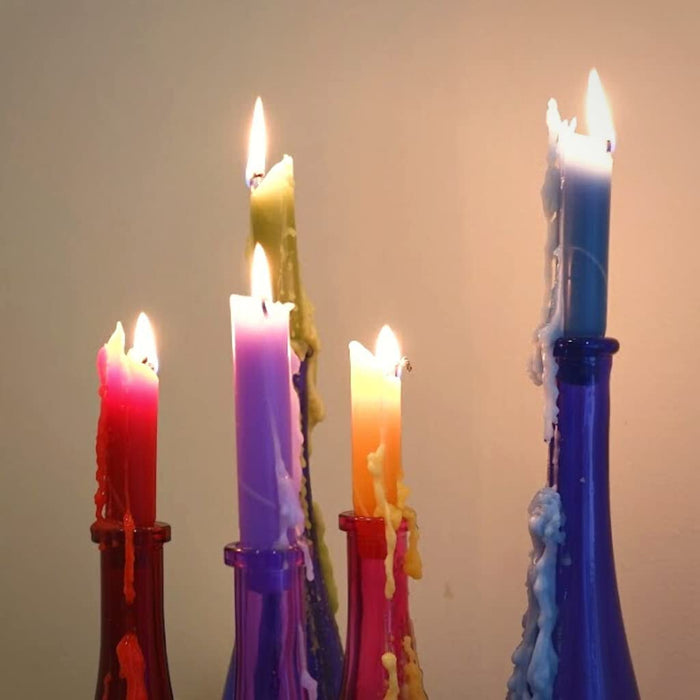 multicolor drip candles
