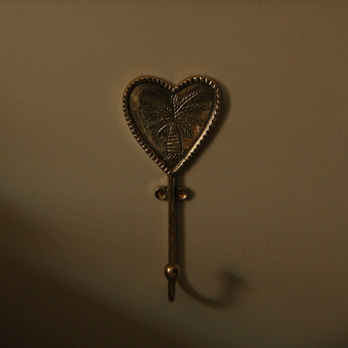 Brass Heart With Tree Decal Wall Hook