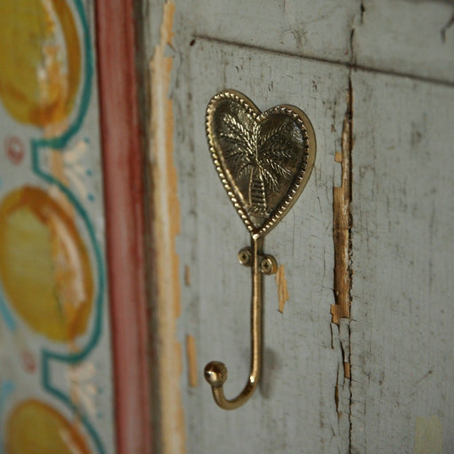 Brass Heart With Tree Decal Wall Hook