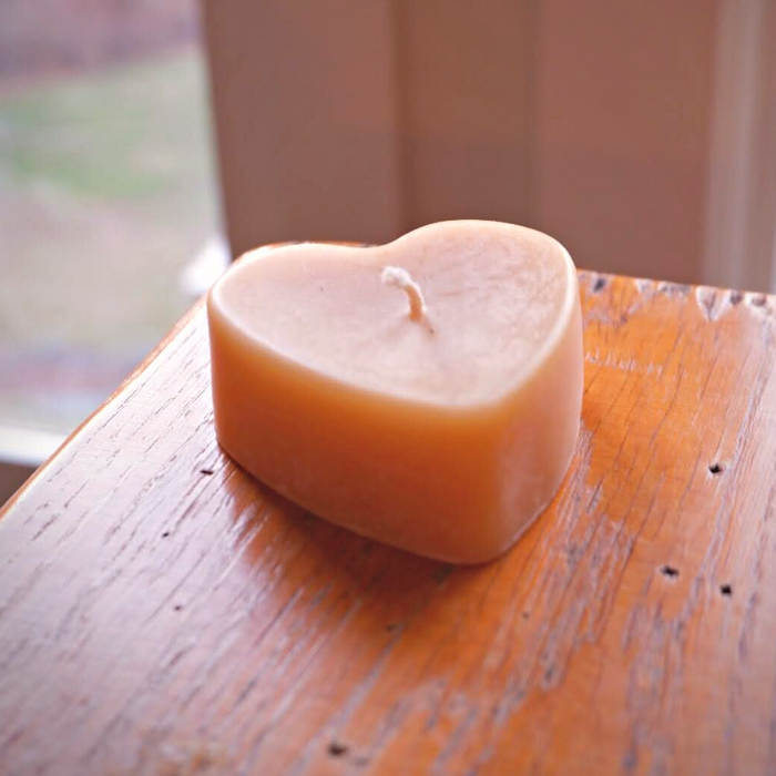 Beeswax Flat Heart Candle