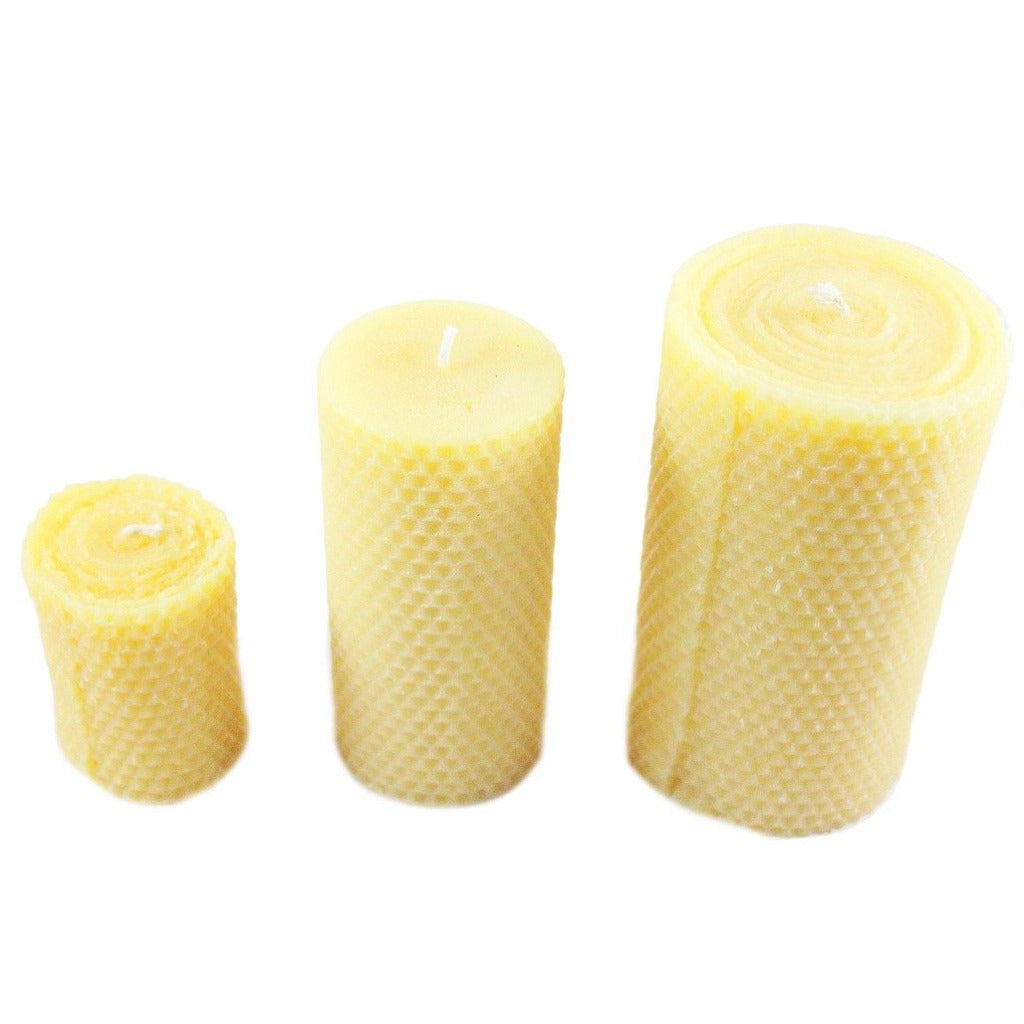 Beeswax Honeycomb Pillar Candle - Candlestock.com