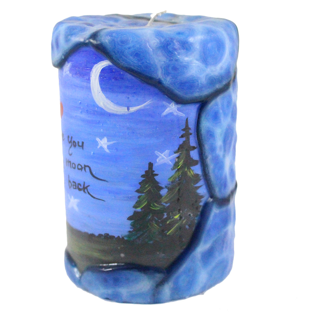 Quote Pillar Candle "I Love You To The Moon And Back" - 4 X 6 - Candlestock.com