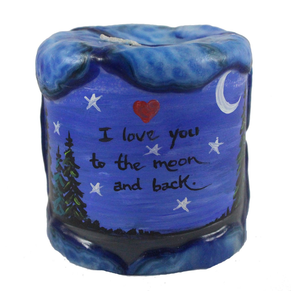 "I love you to the moon and back" - 4X4 - Candlestock.com