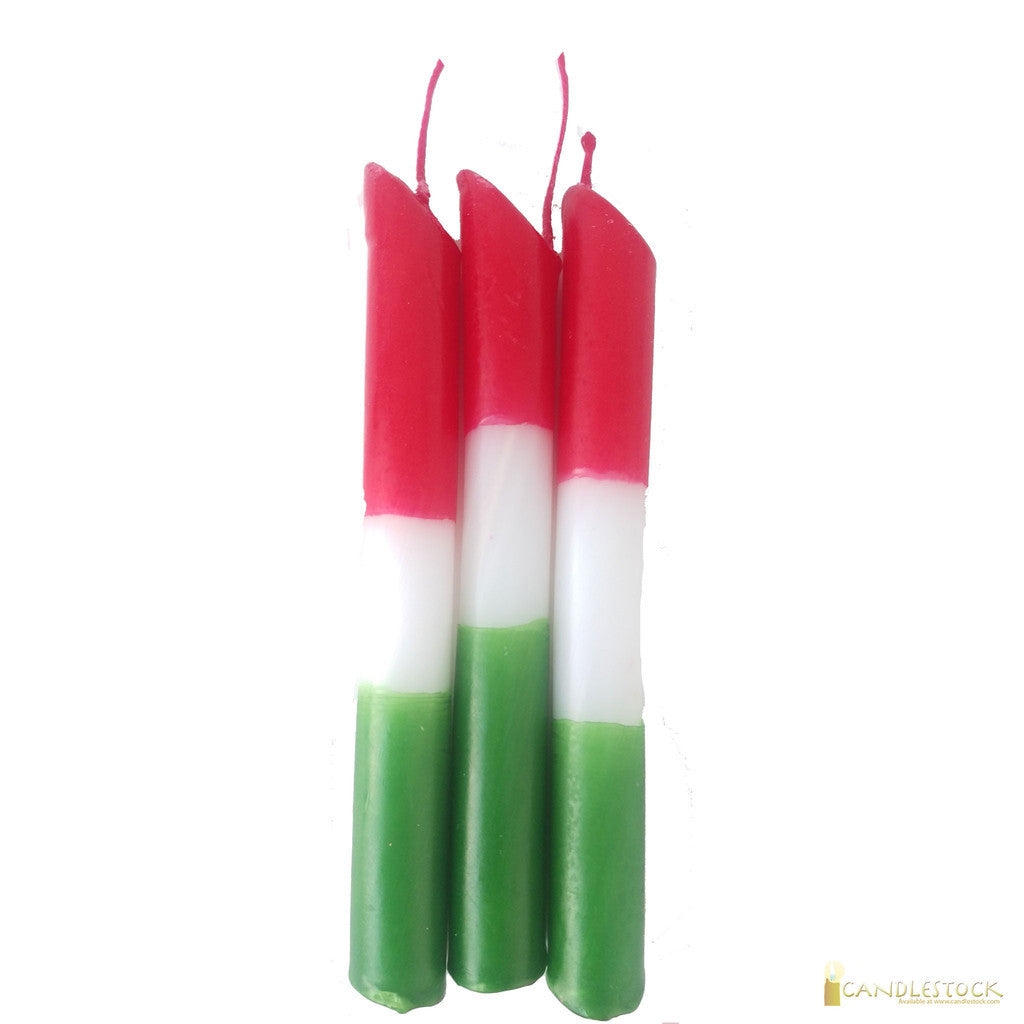 Italian Flag Color Drip Candle 5 Pack - Candlestock.com
