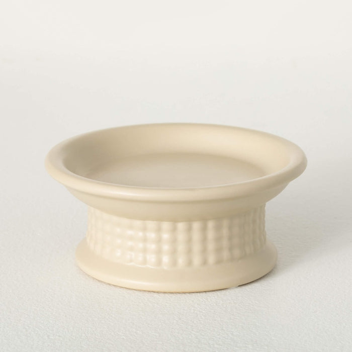 Ivory Ceramic Candle Pedestal