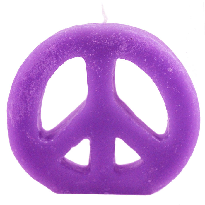 Colorful Peace Sign Candle