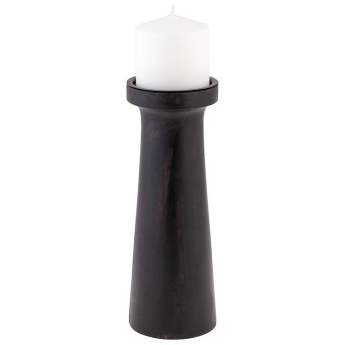 Black Stained Wood Candle Holder - Candlestock.com