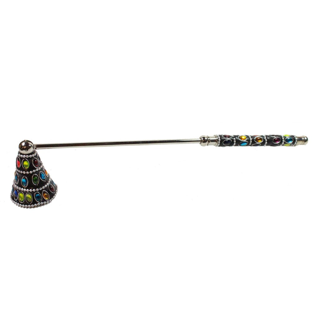 Multicolored Jeweled Candle Snuffer Candlestock