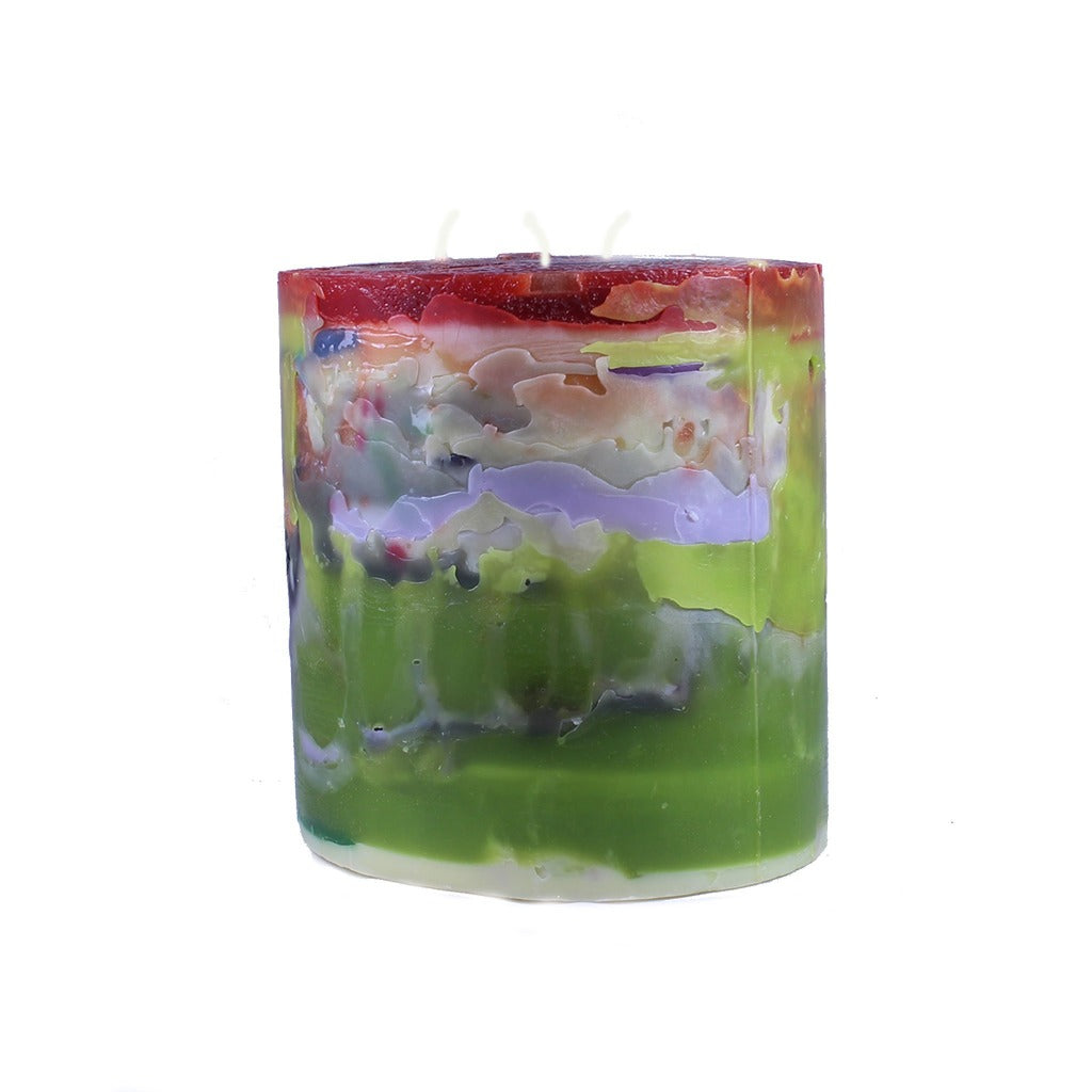 Recycled Wax Pillar Candle 3 Wick Candlestock