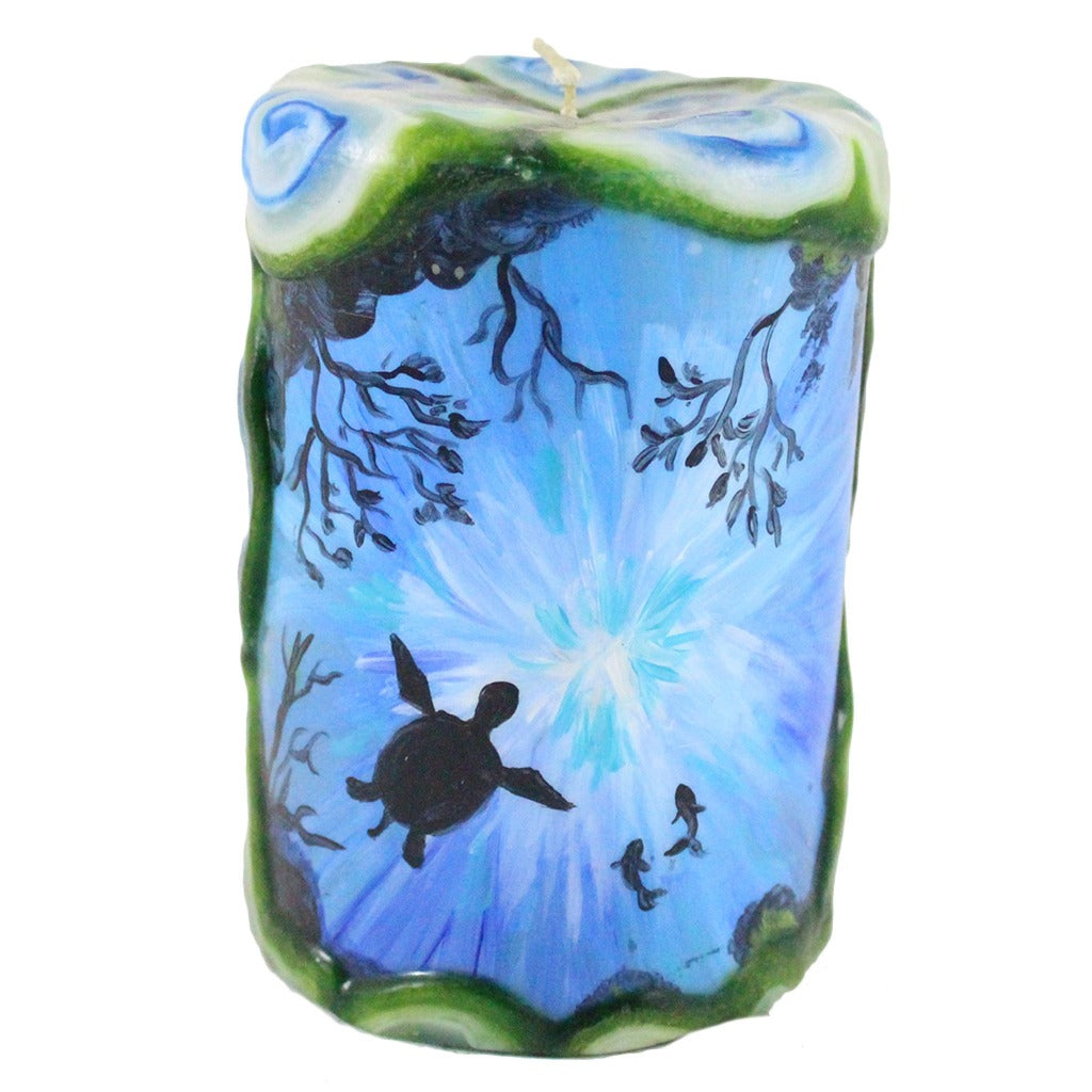 Painted Pillar Candle - Sea turtle – Candlestock