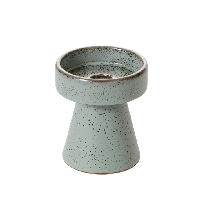 Blue Ceramic Pillar Taper Candle Holder
