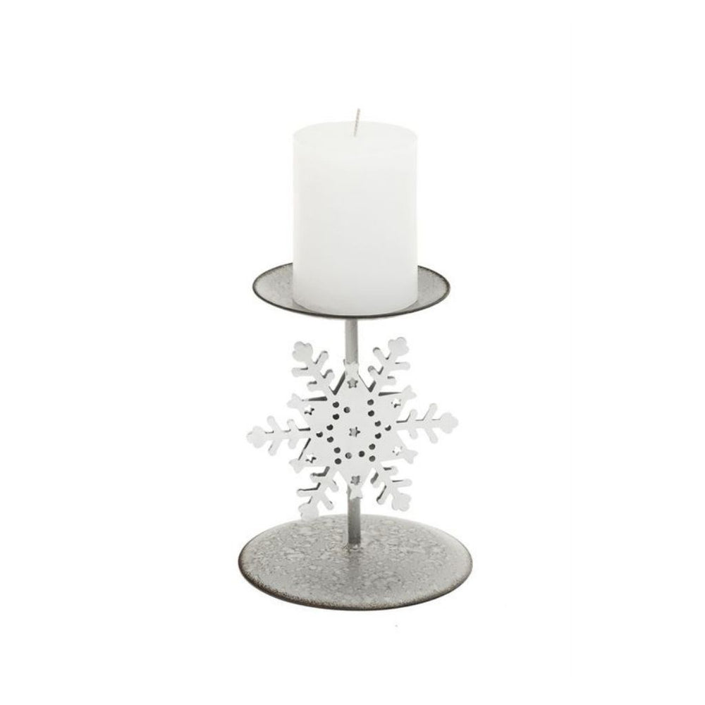 Snowflake Pillar Candle Holder