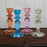 Colorful Glass Taper Candle Holders - 6.5H inches