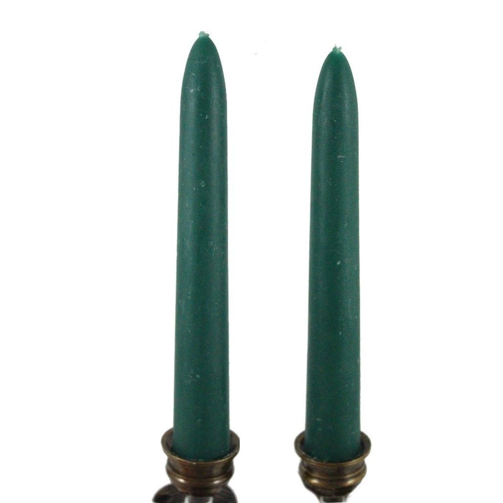 Beeswax Rounded Top Taper Candle Pair Teal - Candlestock.com
