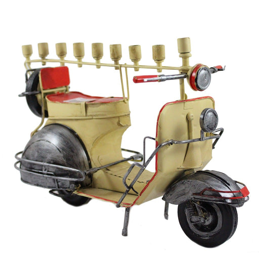 Tin Moped Menorah - Candlestock.com
