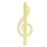 Beeswax Treble Clef Taper Candle - Candlestock.com