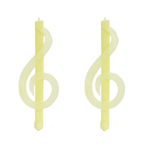 Beeswax Treble Clef Taper Candle Pair