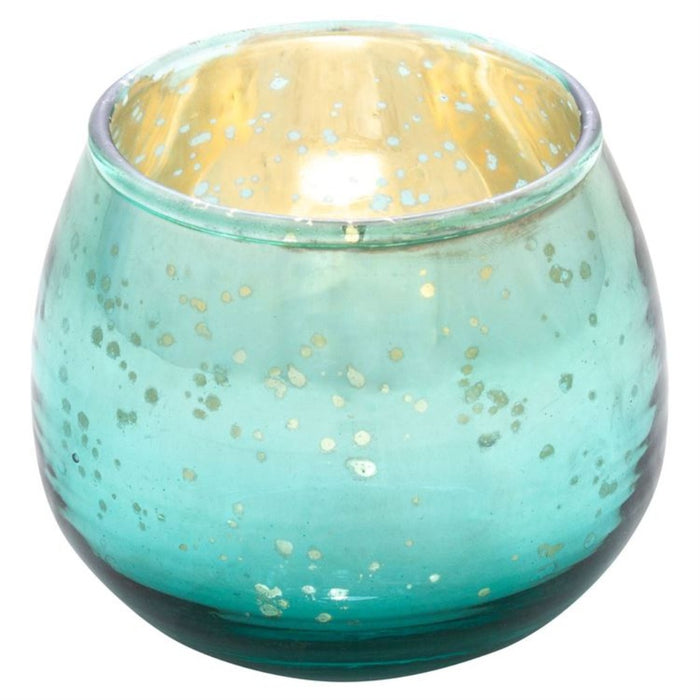 Colorful Mercury Glass Barrel Tea Light Candle Holder