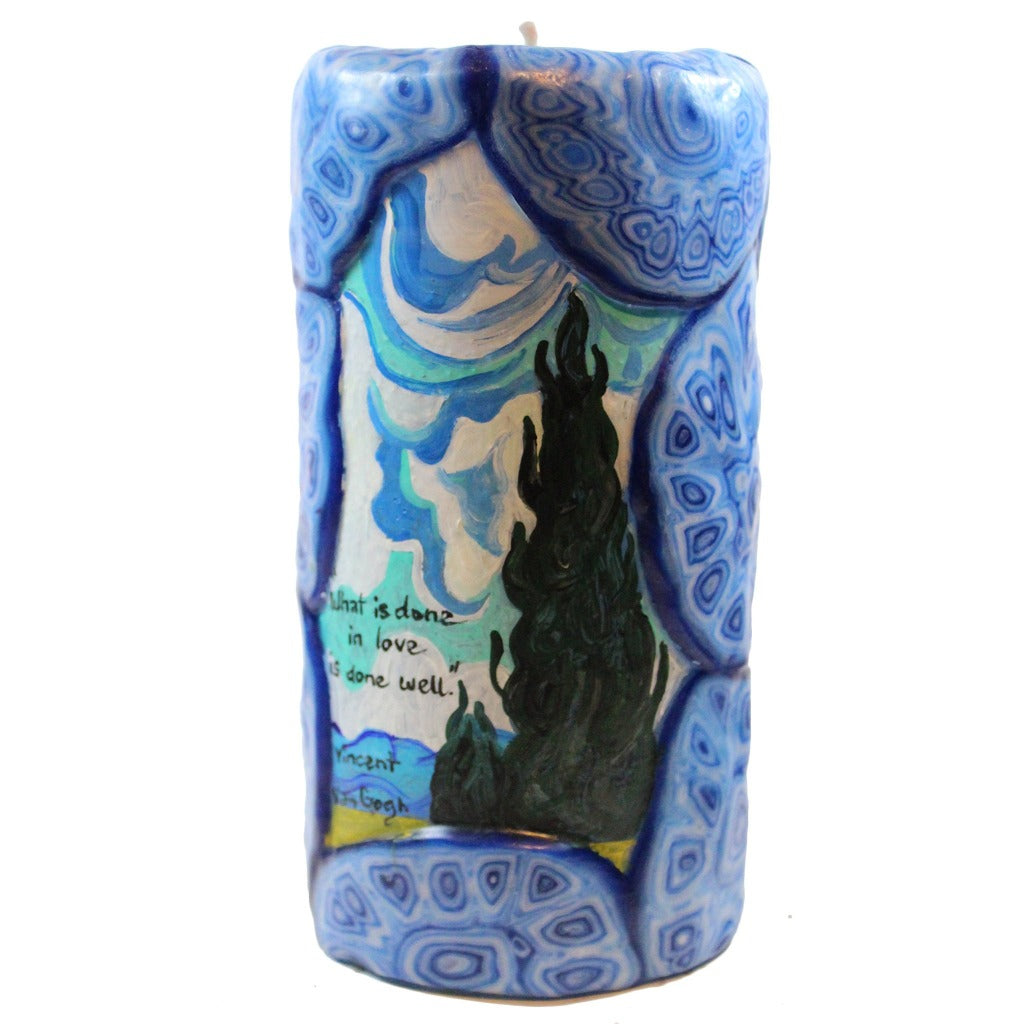 Double Quote Pillar Candle - Vincent Van Gogh - Candlestock.com