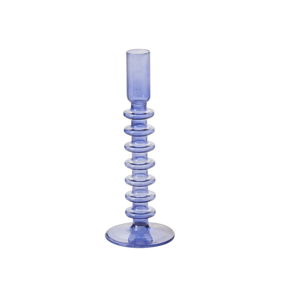 Blue Violet Glass Malaga Taper Candle Holder