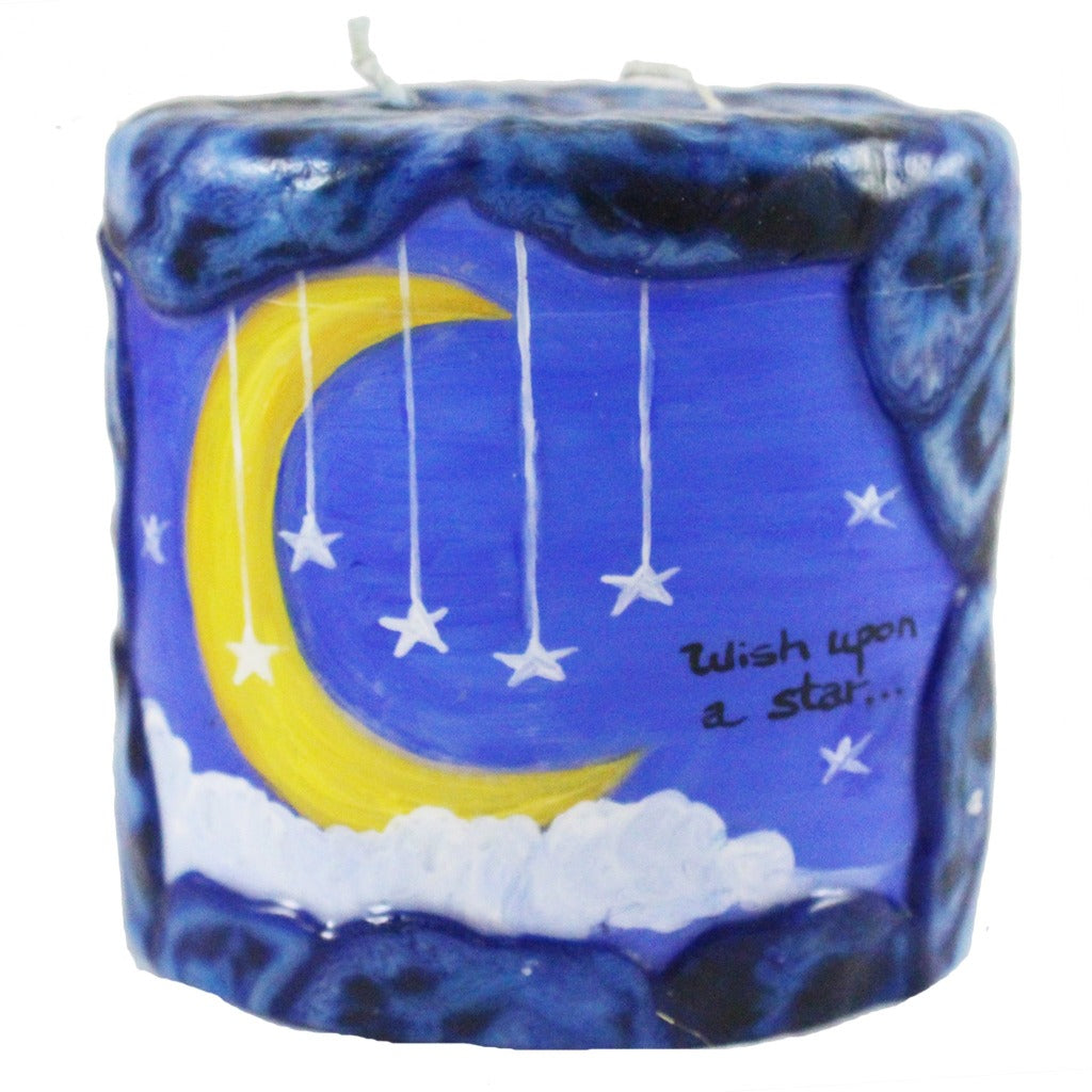 Oval Quote Pillar Candle - "Wish upon a star" - Candlestock.com